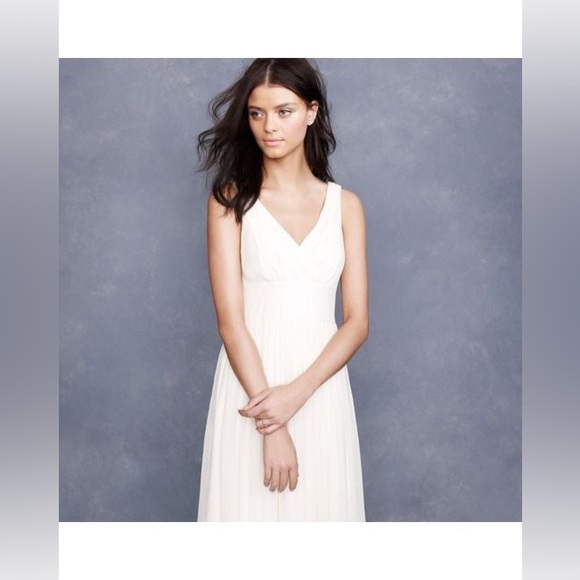 J. Crew Ivory White Long Sophia Gown Silk Dress - Picture 4 of 14